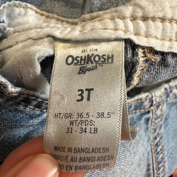 Oshkosh B’gosh Vestbak Overalls Size 3T Toddler Unisex Light Blue Wash - Picture 8 of 10